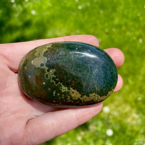 🐊Kabamba Ocean Jasper Palm Stone🐊 - Picture 4 of 12